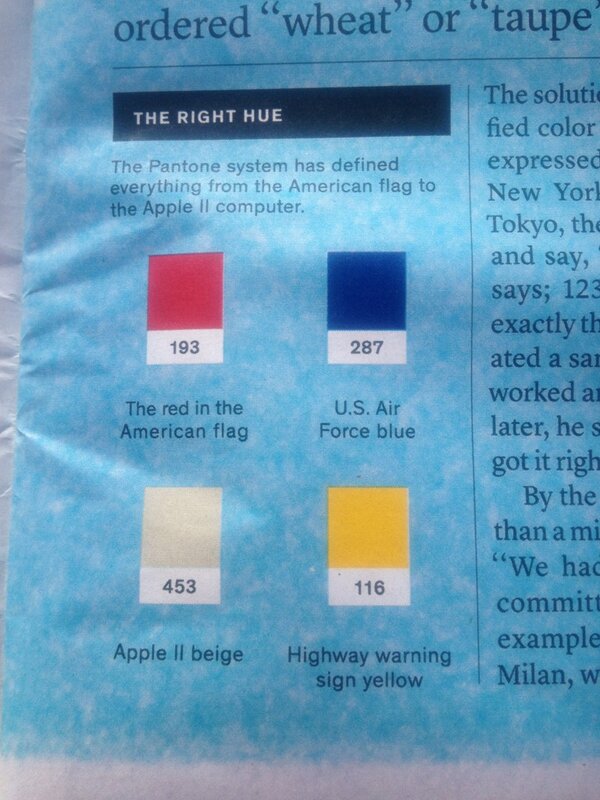 LineGrunert's tweet image. Pantone fun facts #newyorktimes