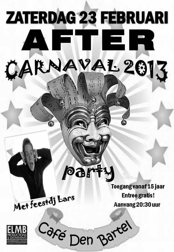 DenBartel's tweet photo. A.s. zaterdag de after carnavals party 2013 @DenBartel met @feestdjlars  #bijzijnismeemaken pls #RT http://t.co/Y6sl2eZ0