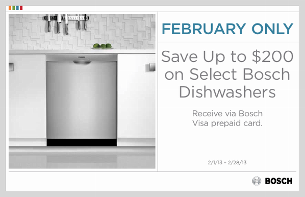 AandAAppliance's tweet photo. Bosch Dishwashers up to $200 savings. Time is running out. Come in today! http://t.co/gfeewSEN