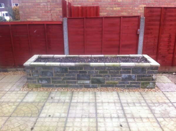 Perfectpointing's tweet image. Relayed patio with a little feature wall after #keepearning #staydry