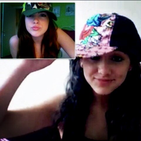 Awe! Liz and Ari in a video chat!