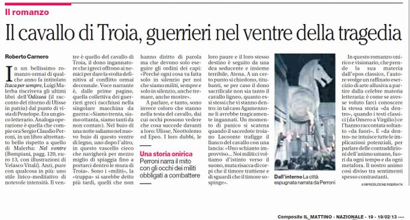 Recensione di Roberto Carnero su Il Mattino 
#nelventre