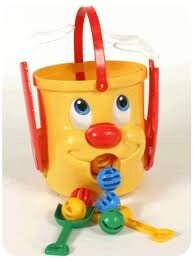 'I'm Mr. Buckets toss your balls in my top. I'm Mr. Bucket the balls come out of my mouth' #UmWhat #ChildrensGame
