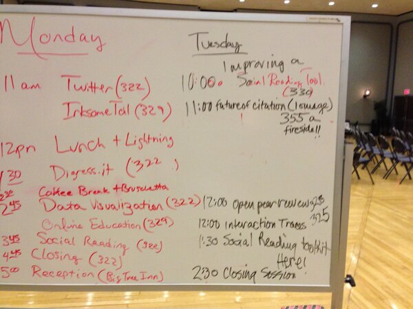 Tuesday’s schedule for #thatcampwny