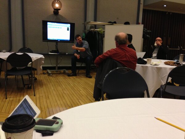 Sean O’Brien @NorthCountrySOB explains his web app Catholic Youth Literature Project at #thatcampwny