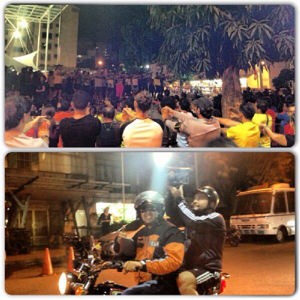 Sumandokm's tweet photo. Gracias @RunnersVzla y a todos los que nos acompañaron en la grabación del docu hoy en la plaza #faltapoco http://t.co/tAJjsHyr