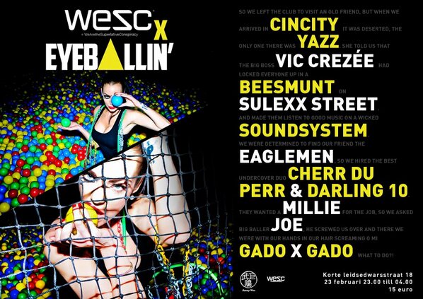 EYEBALLINYOU's tweet photo. This Saturday #WeSCxEYEBALLIN at @jimmywoo Dont forget to #wearursunglassesatnight Δ http://t.co/ASqfskMx