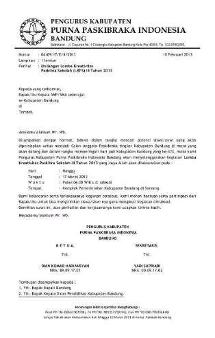 Contoh Surat Undangan Perlombaan