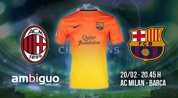 ambiguocafebar's tweet photo. recuerda llevate la camiseta del barza por la cara hoy en el partido milan - barza sorteamos esta camiseta seras tu http://t.co/NqejL6Ut