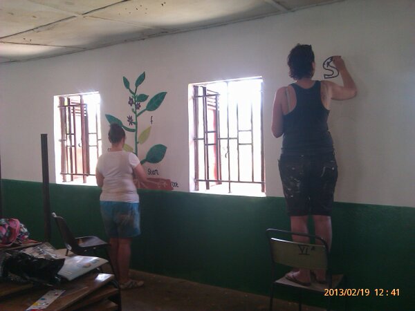 End of day 2:1 1/2 classrooms &amp; an adventure playground finished. Good work guys :)