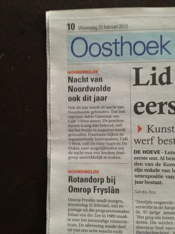 Mooi beginnend stukje in de <a href="/DeStellingwerf/">Stellingwerf</a> over de #nacht van #noordwolde