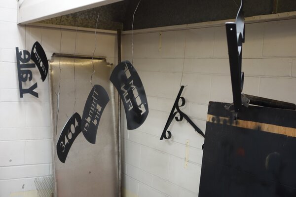 YaleWoodwork's tweet photo. Yale Secondary Metalwork with some nice signs in progress. #metalwork #cnc #plasmacutter #design #welding http://t.co/xJ9oyPjM