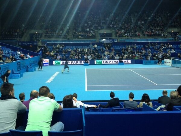 MrJamesATP's tweet photo. God looking down on Center Court today during #GillesSimon vs #RobinHaas @open13. http://t.co/x0xQwYFq