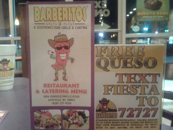 RelyLocalAVL's tweet image. Get a FREE Queso Dip at Barberitos 1856 Hendersonville Rd. TEXT &quot;FIESTA&quot; to 72727 #avleat