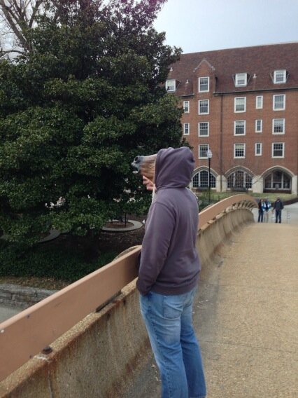 ricklindeman's tweet photo. Random horse-man standing on a bridge http://t.co/2GgpJbP3IS