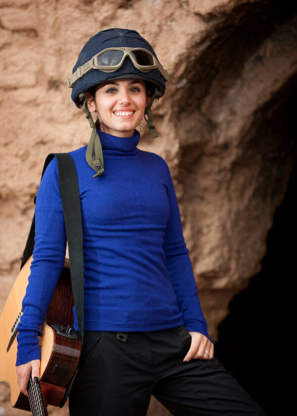 ArmyPost's tweet photo. SPOTTED: Singer @katiemelua visits #Afghanistan to perform for British troops serving with The #BlackRats in #Helmand http://t.co/G2ngAvGF1s