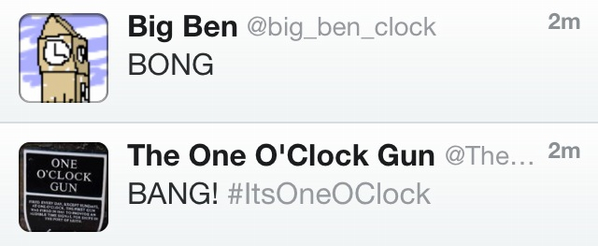 Prefer the BANG to the BONG <a href="/TheOneOClock/">The One O'Clock Gun</a> #ItsOneOClock