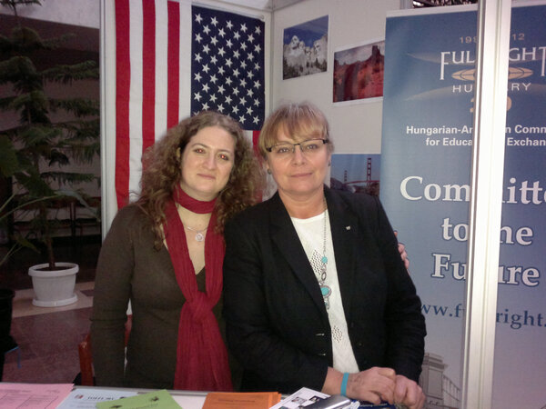 FulbrightHU's tweet image. Erika Michéli '00 Purdue University, Vice-Rector, Szent István University, Gödöllő #StudyFair with #Fulbright staff.