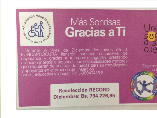 FundaprocuradeV's tweet photo. dinero recolectado en la campaña una sonrisa a tu cuenta @Excelsior_Gama @FUNDAPROCURA http://t.co/NBP9kzUiGm