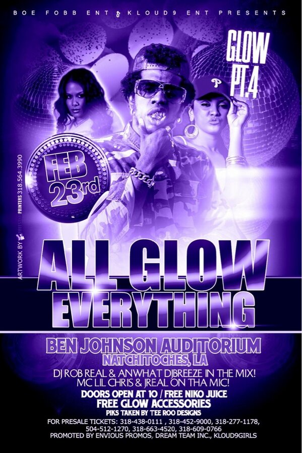 isthatBROSIA's tweet image. GLOW 4 about to be what's up!! #2MCs #2DJs #1EPIC NIGHT!!! You don't want to miss it!!