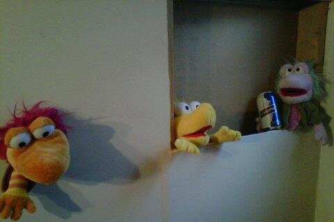A day in my life. Fixing dry wall in hopes of blocking up #fraggle holes. #homerepairs #householdpests #iwishformice
