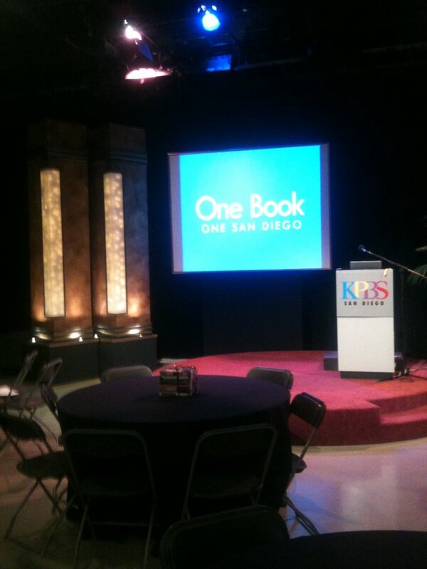 totallywadies's tweet image. At the lovely #KPBS studios, setting up for the #OneBookOneSanDiego book presentation.  I&apos;m ready for my closeup!
