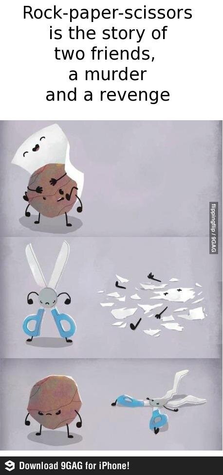 RT @boonieglitz: awww so cute! 😊 RT @9GAG: The real truth of Rock, Paper, Scissors