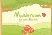 GOSMSPro's tweet image. Cute mushrooms drilling out silently, little creature hanging around. Get this GO SMS Prp mushroom theme now