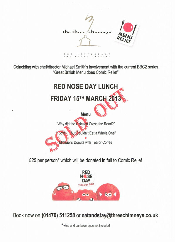Red Nose Day lunch fully booked, but dine with us before April 1st &amp; donate on the bill, matched by us #menurelief