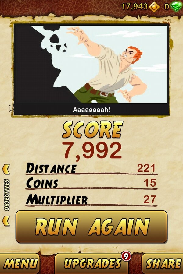 sawips's tweet image. I got 7992 points while escaping from a Giant Demon Monkey in Temple Run 2. Beat that! bit.ly/TempleRun2😙😄