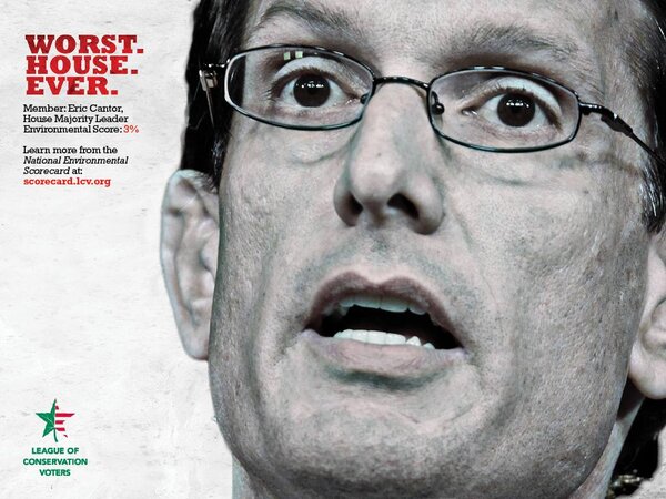 .@GOPLeader Eric Cantor got 3% on the 2012 Nat’l Enviro Scorecard.Find out why:bit.ly/WVrxlL #WorstHouseEver