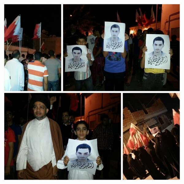 AlWefaqEN's tweet photo. Citizens  taking to streets peacefully to exercise their  rconfiscated right to protest  #Bahrain Barbar http://t.co/hm8PHFezYb