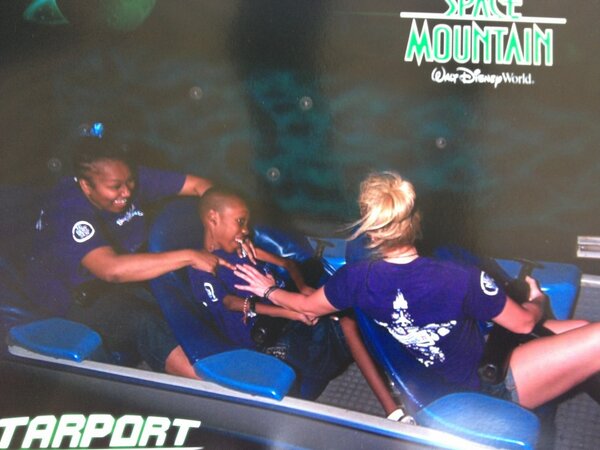 KrisKling's tweet image. Highlight of my @bertsbigadv day thx to Ziyonn. All he wanted to do was ride Space Mountain...and he did. #BBA2013