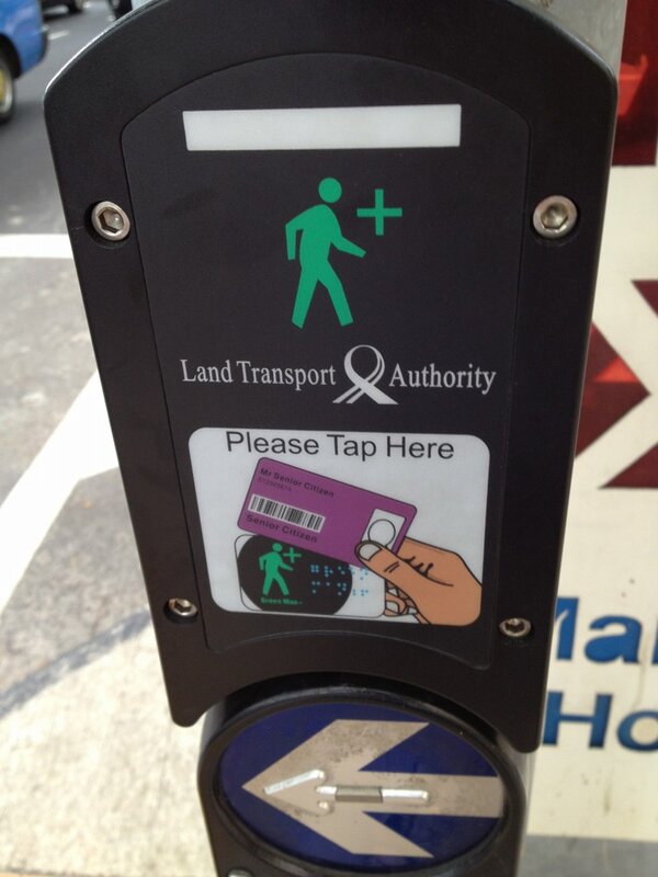 noticed this box appear on my local road crossing. Allows seniors to control lights with smartcard #SG #smartcity