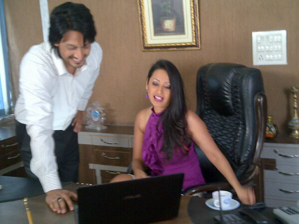 With the hero of the film Aseem in the office scene