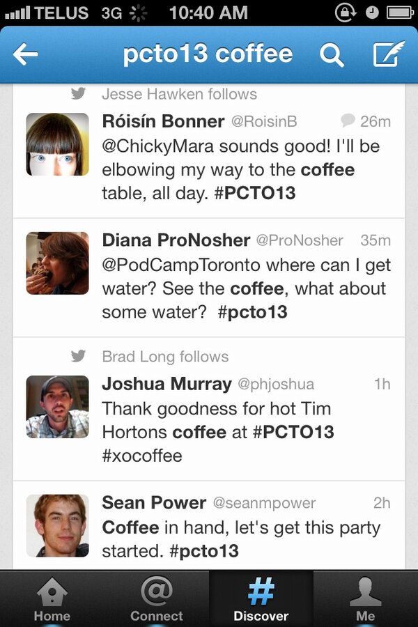 laurenonline's tweet image. Good. #pcto13 #coffee