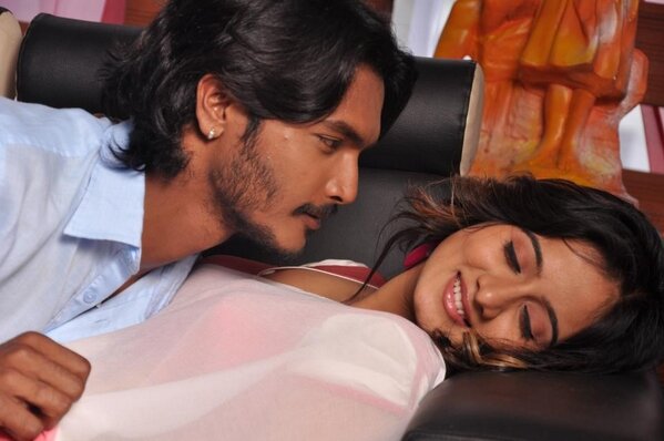 B3loveu's tweet photo. Here's our Dashing hero Shriki and the Gorgeous heroine @actressharshika  during a song shoot :)) more pics coming;) http://t.co/u6BmVtcxBV