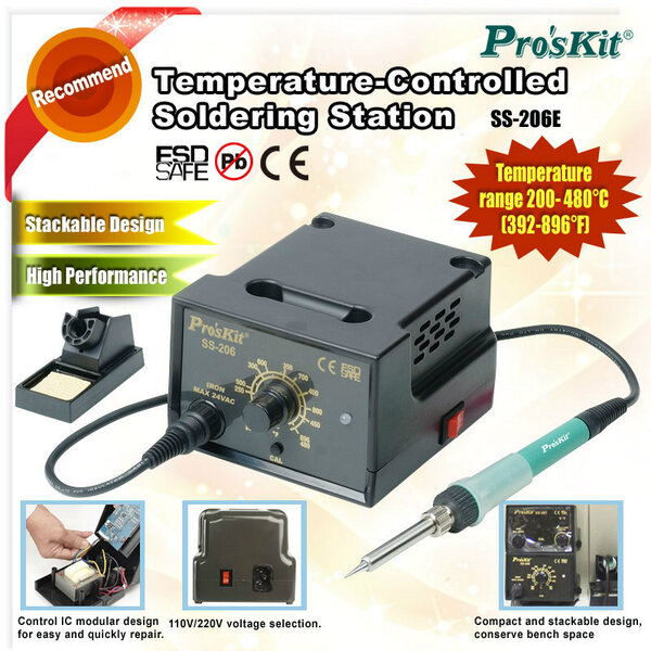 Good Tool, recommend to you~Pro’sKit SS-206B Temperature-Controlled Soldering Station.