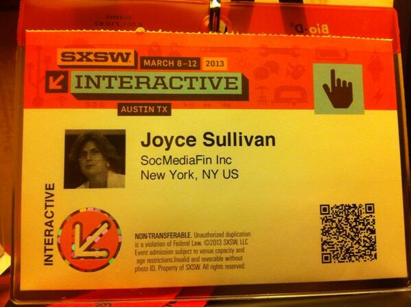 Twitter / JoyceMSullivan: Badge ready! Time to get some ...