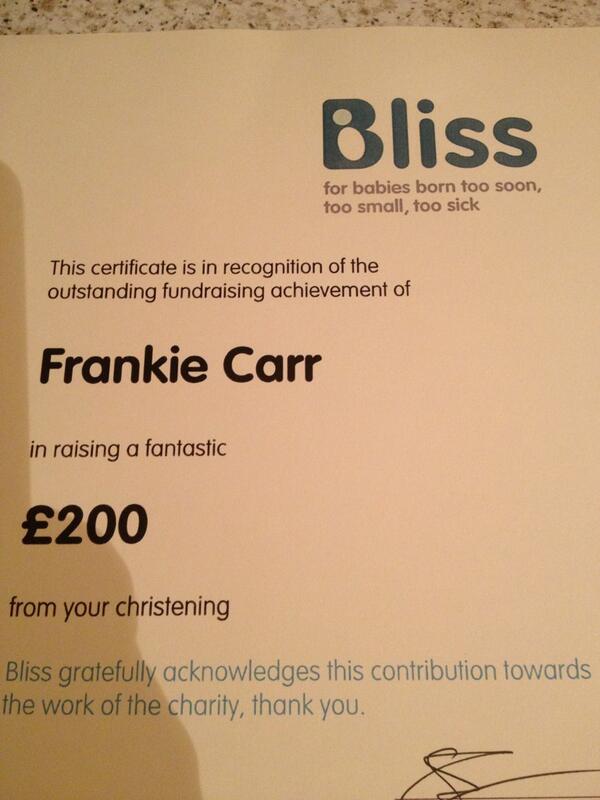 So proud of my boy donating some of his Christening money to a great cause. Thanks to everyone for your generosity.