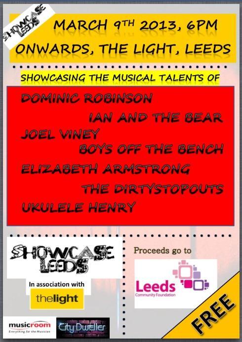 ShowcaseLeeds's tweet photo. SHARE THIS PIC, SPREAD THE WORD! Tomorrow night, 6pm onwards, at @thelightleeds. All in aid of @LeedsCommFound! http://t.co/a40SCu7XJ4