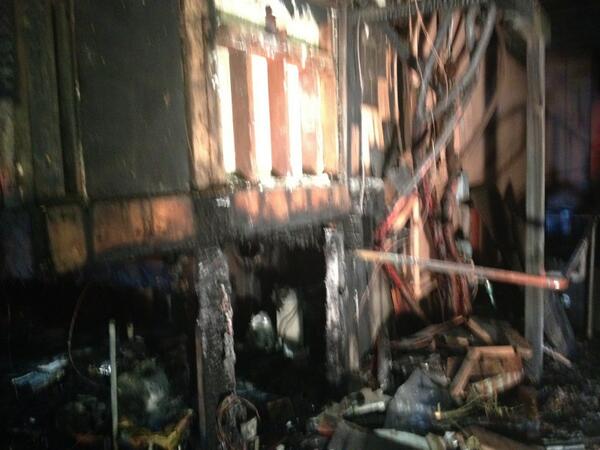 First look at damage from Chez Panisse restaurant fire.
