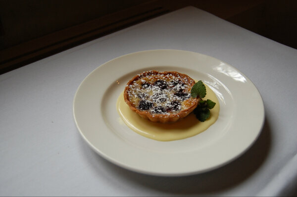 Dessert: Baked cherry custard with frangipane and Anglaise paired with Chateau Fleur d’Or Sauternes, 2010 @MAWFF