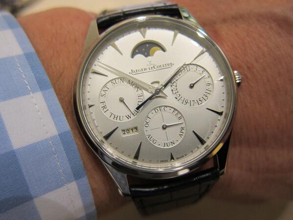 perpetuelle's tweet photo. We tried on @jaegerlecoultre's new Ultra Thin QP in steel earlier this week. Full report coming soon @Perpetuelle! http://t.co/xTxPRnchzF