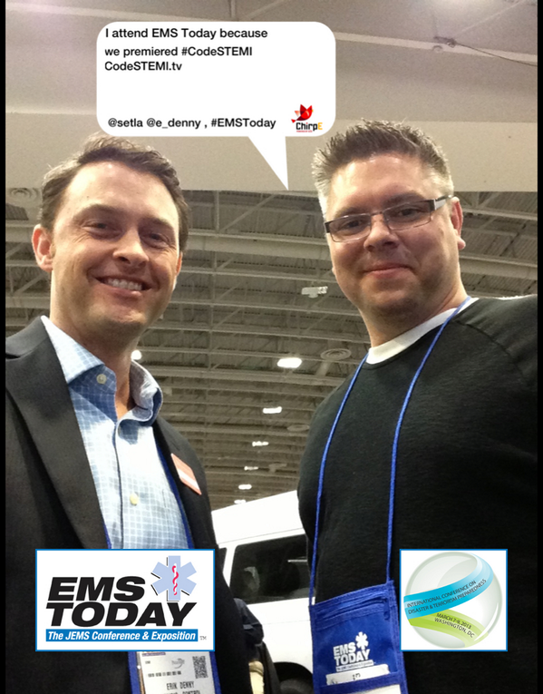 JEMSConference's tweet image. I attend EMS Today because we premiered #CodeSTEMI CodeSTEMI.tv @setla @e_denny , #EMSToday