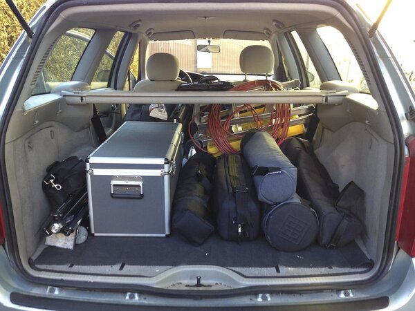 kleines Fotogepäck für die Produktfotografie