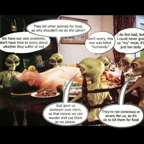 BitchVegan's tweet photo. Omnivores' reasoning. http://t.co/UlYea4dFcg
