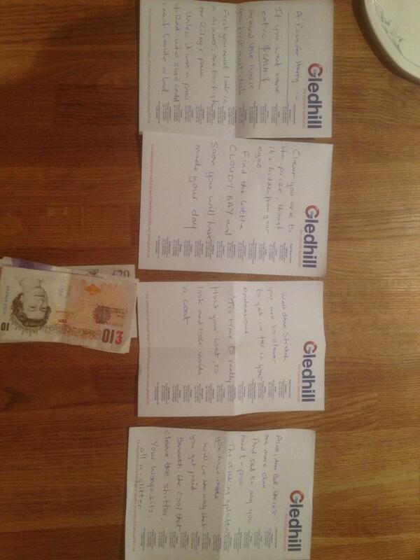 harry_southern's tweet photo. Mum left me riddles for some money. Shame there not very hard http://t.co/y9aWlLRUFe