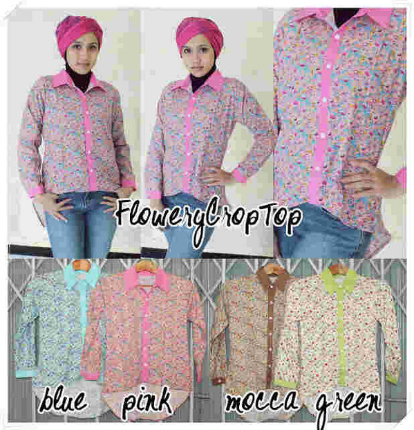 arinahijabstore's tweet photo. Flowery cropp top. Katun. 90rb. Free size fit L http://t.co/criBjRohPQ