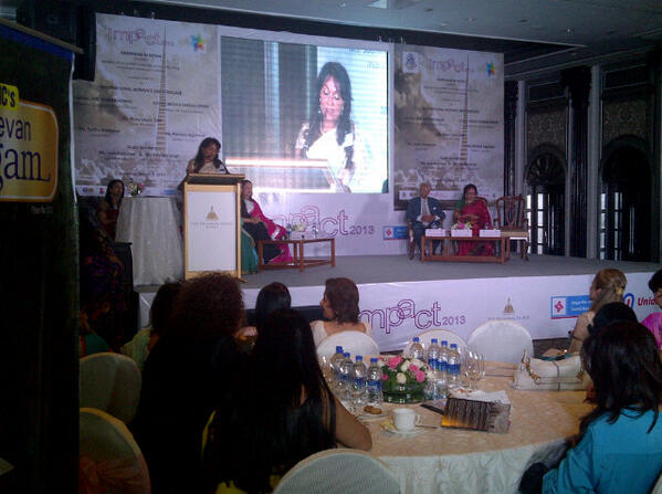 @rajyalakshmirao rockin Women's Day at IMC Impact 2013 with Justice Verma & other emminent persons.Standing room only